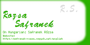 rozsa safranek business card
